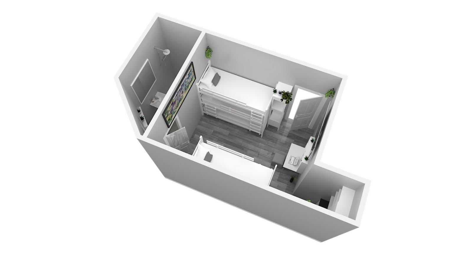 Hotel Ulm Zentrum - Komplettes Zimmer, Hochbett, Android Tv & Eigenem Bad - Perfekt Fuer Familien & Gruppen Habitación foto